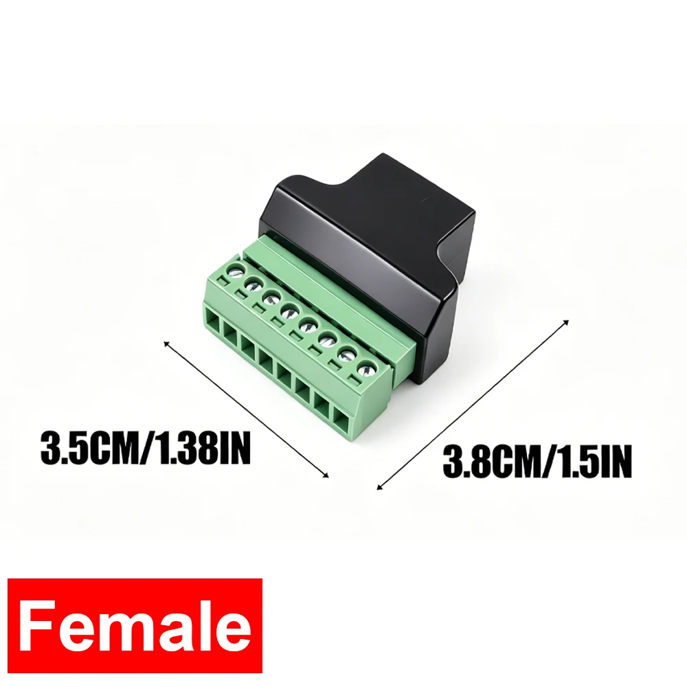 RJ45 Schraubklemmenadapter RJ45 8P8C Breakout-Board Stecker Buchse 8-polig Lötfreier Ethernet-Anschluss
