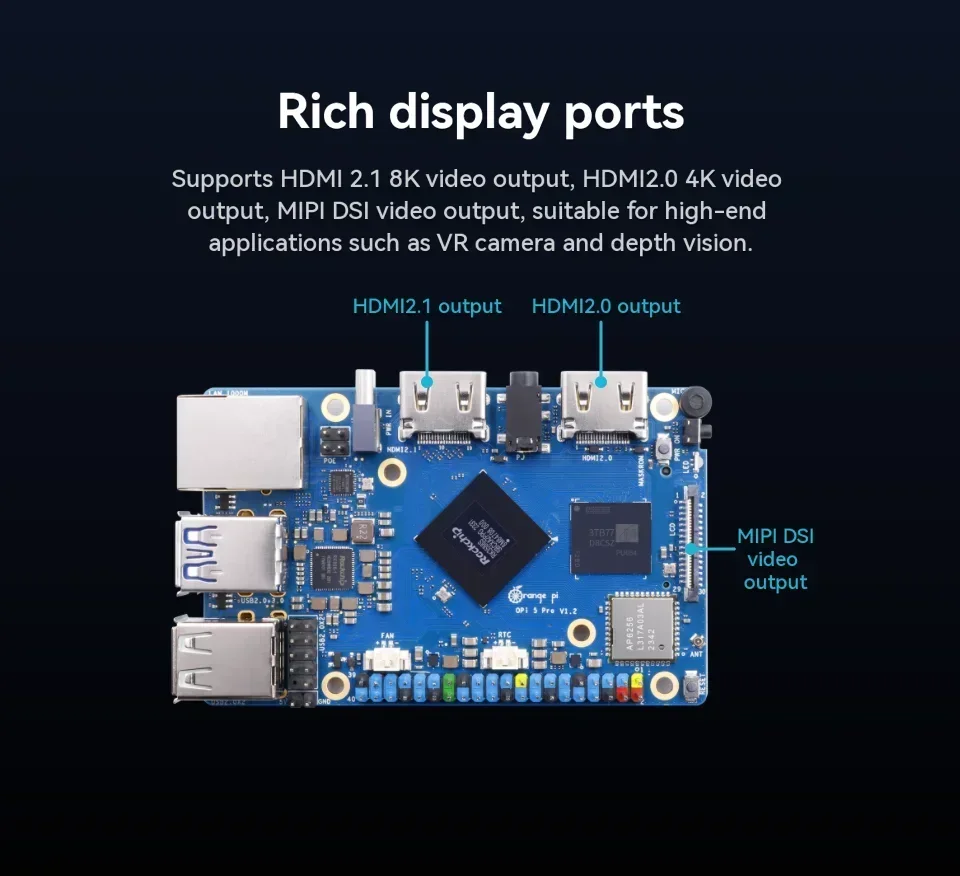 Orange Pi 5 Pro 6GB / 8GB /16GB RAM Einplatinen-System RK3588S LPDDR5 – Bild 4