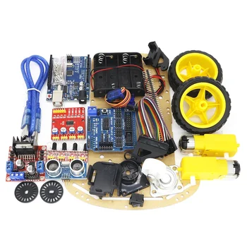 Smart Electronics Motor Smart Roboter Auto Chassis Kit Geschwindigkeit geber Batterie kasten 2WD Ultraschall