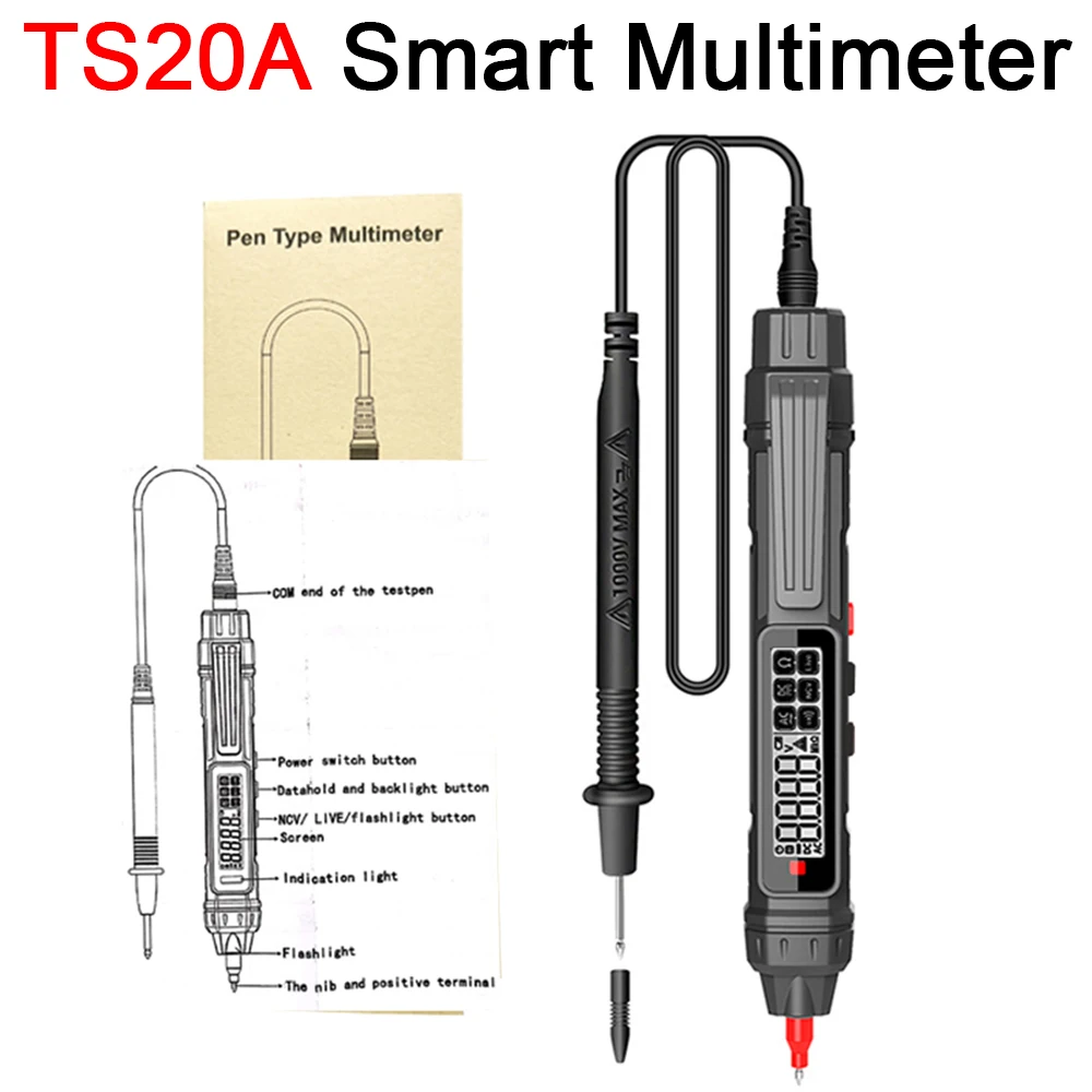 Intelligentes Digitalmultimeter, 6000 Zählungen, berührungslos, hochpräziser Spannungsdetektor, Stift