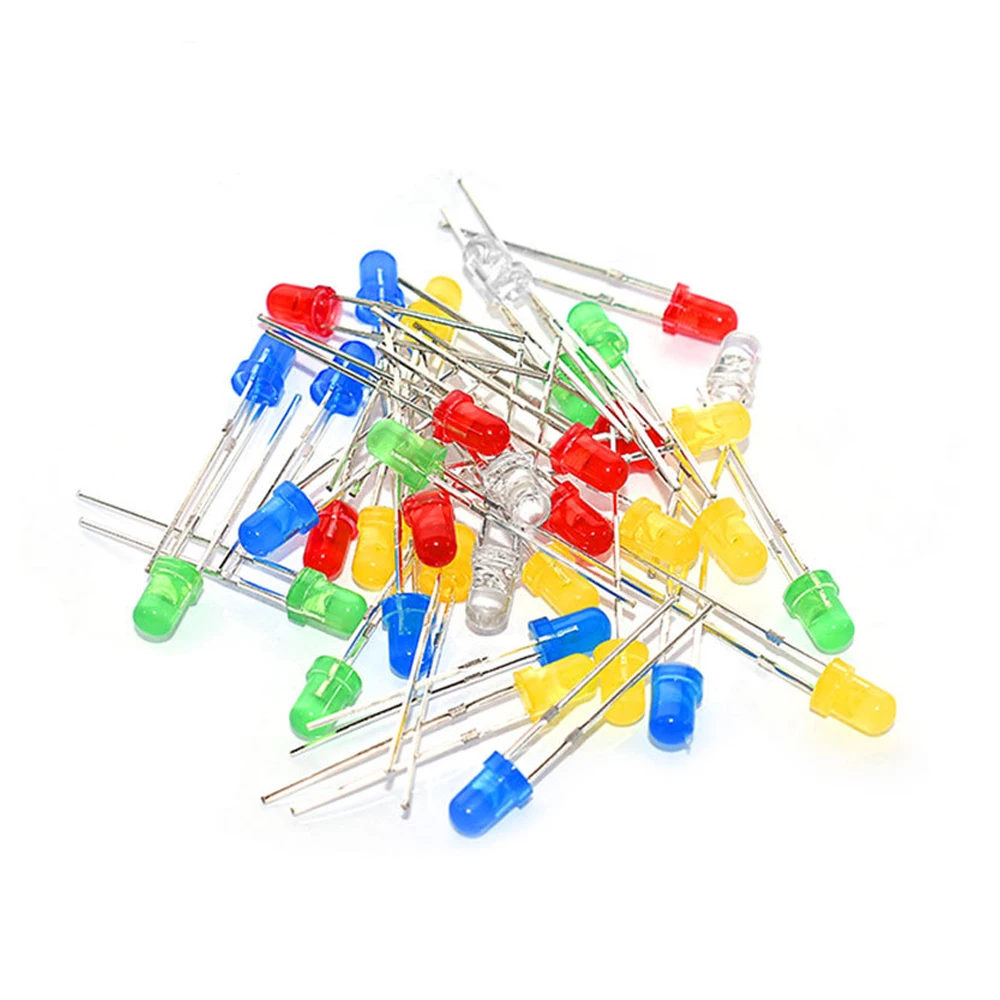 F3 F5 3 mm 5 mm LED-Dioden, rund, 5 Farben, je 100 Stück (500 Stück) – Bild 5