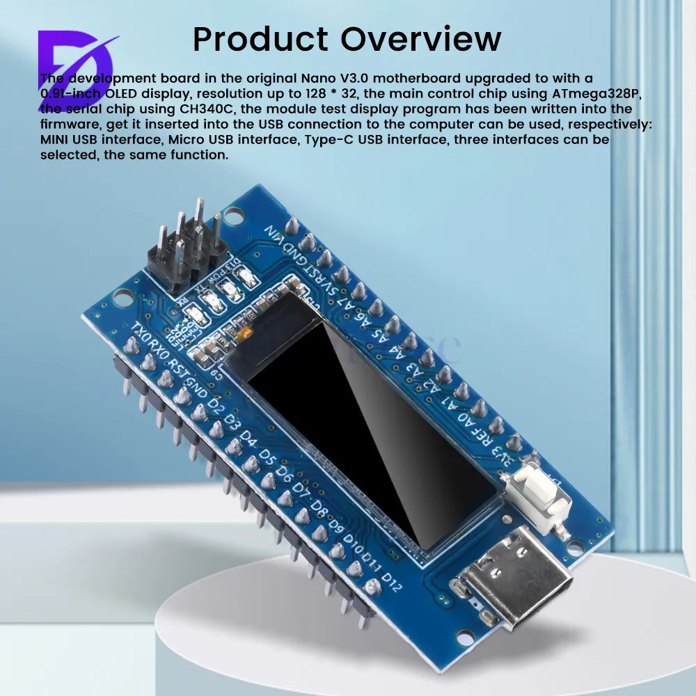V2.1 atmega328p ch340c eingebautes 3,0 "oled display 0.91x32 auflösung – Bild 2