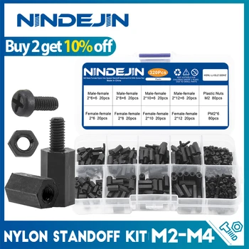 Männlich-weibliches Nylon-Sechskant-Abstandshalter-Sortimentsset mit Kunststoffschrauben, Muttern, M2, M2,5