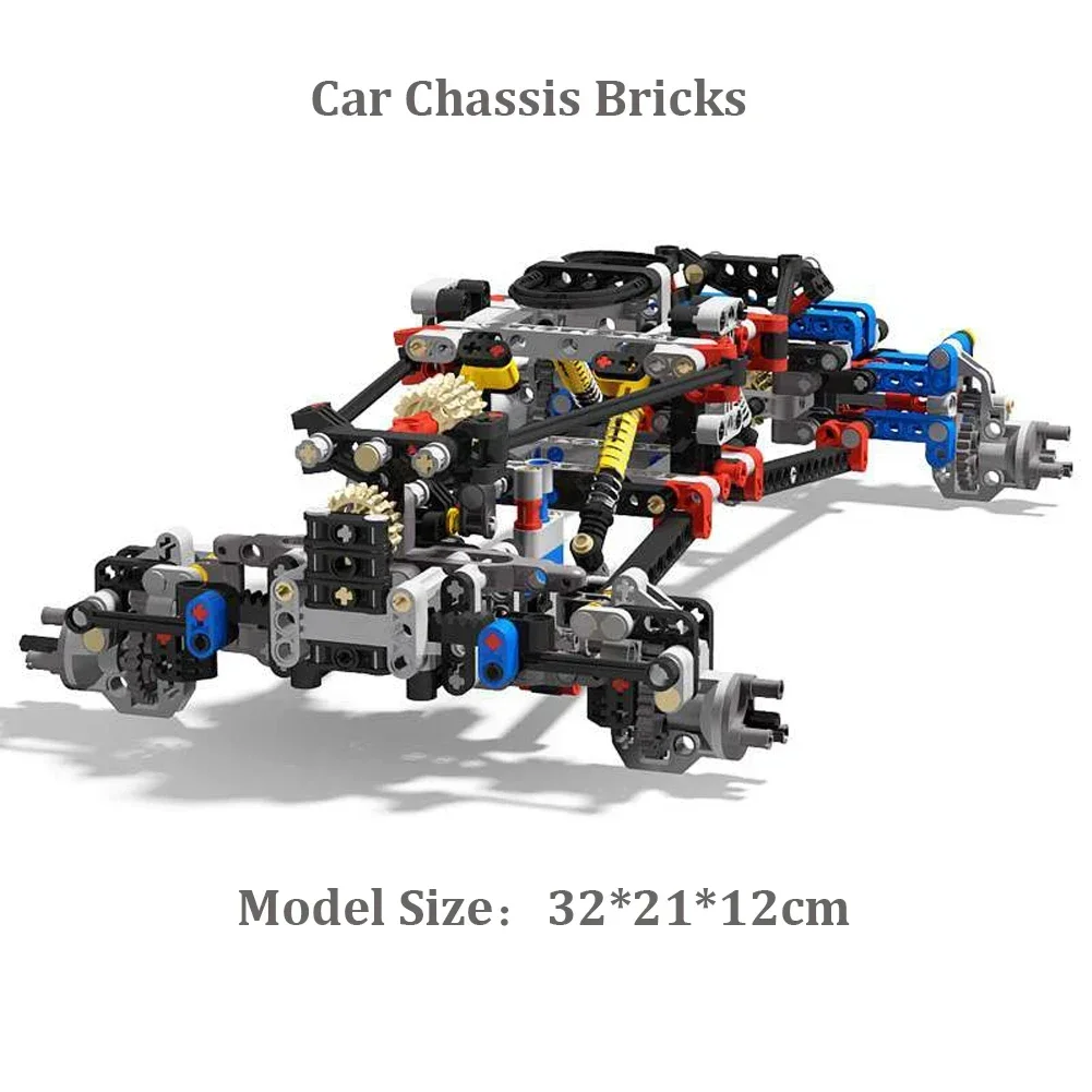 4WD RC Auto Chassis Klettern Fahrzeug Modell Bausteine Kompatibel Motor Power Funktion Mit Suspension Schocks