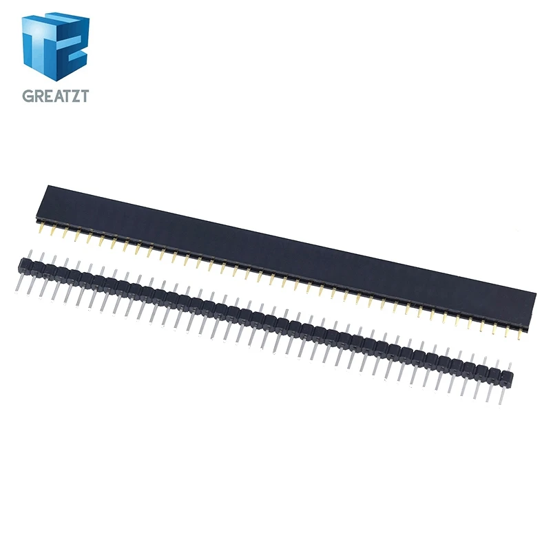 10 Paar 40 Pin 1x40 einreihige männliche und weibliche 2,54 zerbrechliche Stiftleiste PCB (20 Stück)