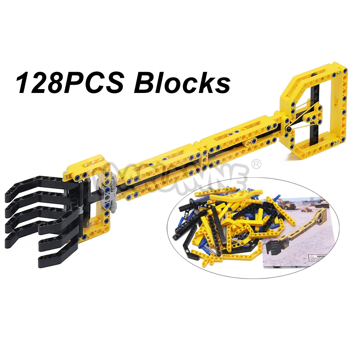 MARUMINE 128-teiliges Roboterarm MOC Baustein-Set Programmierbare Bausteine DIY Konstruktions-Montage