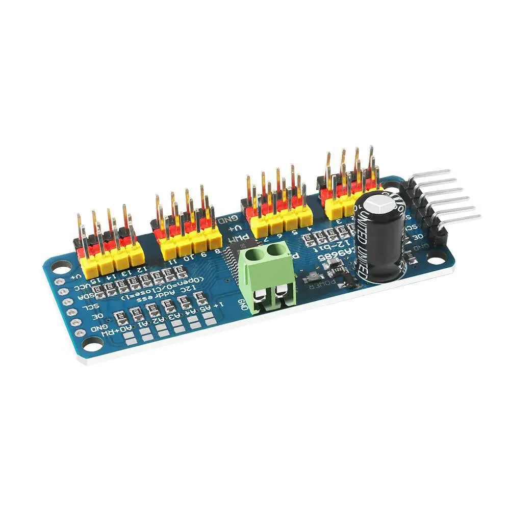 16-Kanal PWM Servo-Treiberplatine Roboter-Controller IIC-Schnittstellen-Treibermodul PCA9685