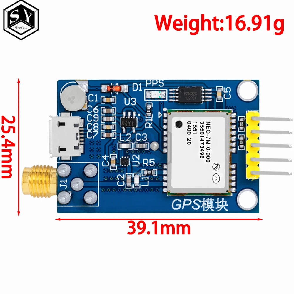 GPS Neo-6m Satellitenpositionierungsmodul Entwicklungsboard NEO-7M 7M – Bild 3