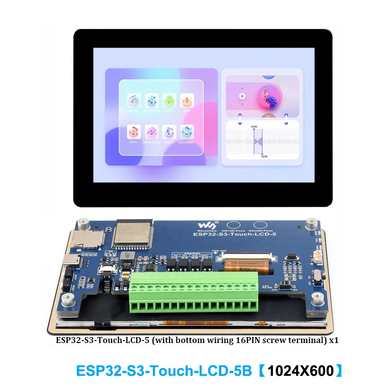 ESP32-S3 5 Zoll IPS Touchscren HMI LVGL GUI Entwicklungsboard Kapazitives Touch-LCD-Panel ESP32-Display