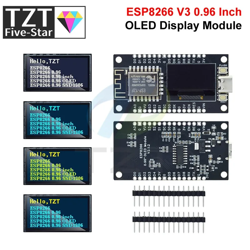 Nodemcu esp8266 v3 entwicklungs board mit 0,96 zoll oled display ch340 – Bild 6