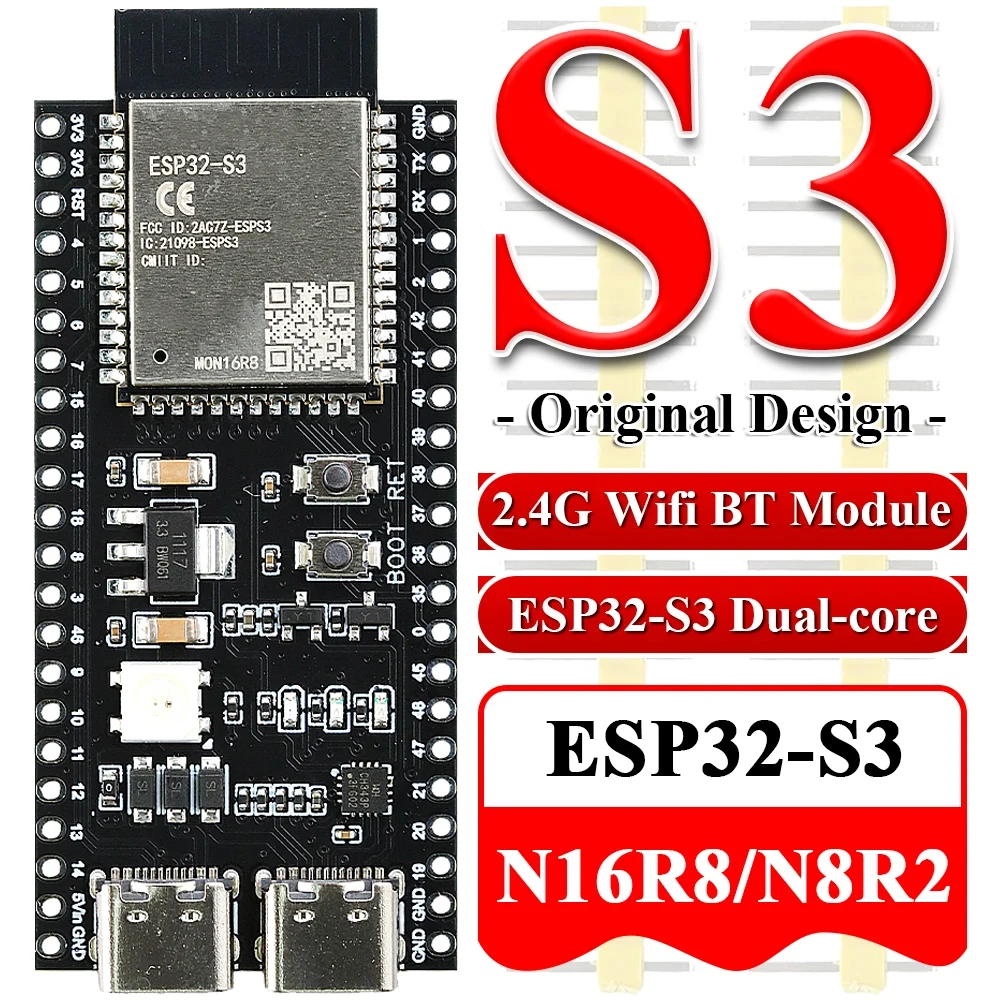 ESP32-S3 WLAN-BT-Modul Entwicklungsboard für Arduino IDE ESP32-S3 N16R8 N8R2 44-Pin Typ-C 16MB Flash 8M PSRAM