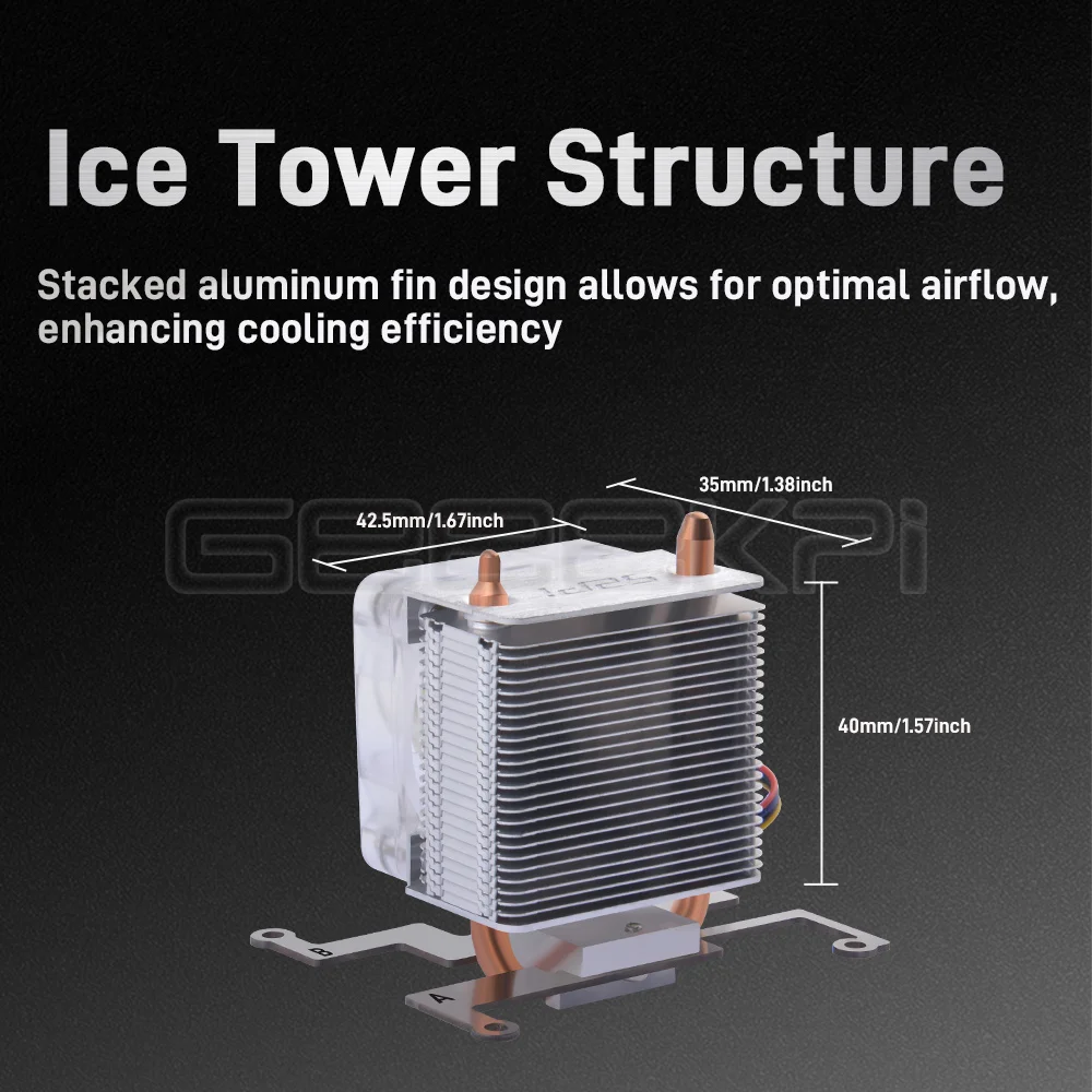 GeeekPi Raspberry Pi 5-Kühler Raspberry Pi 5 ICE-Tower-Kühler CPU RGB – Bild 4