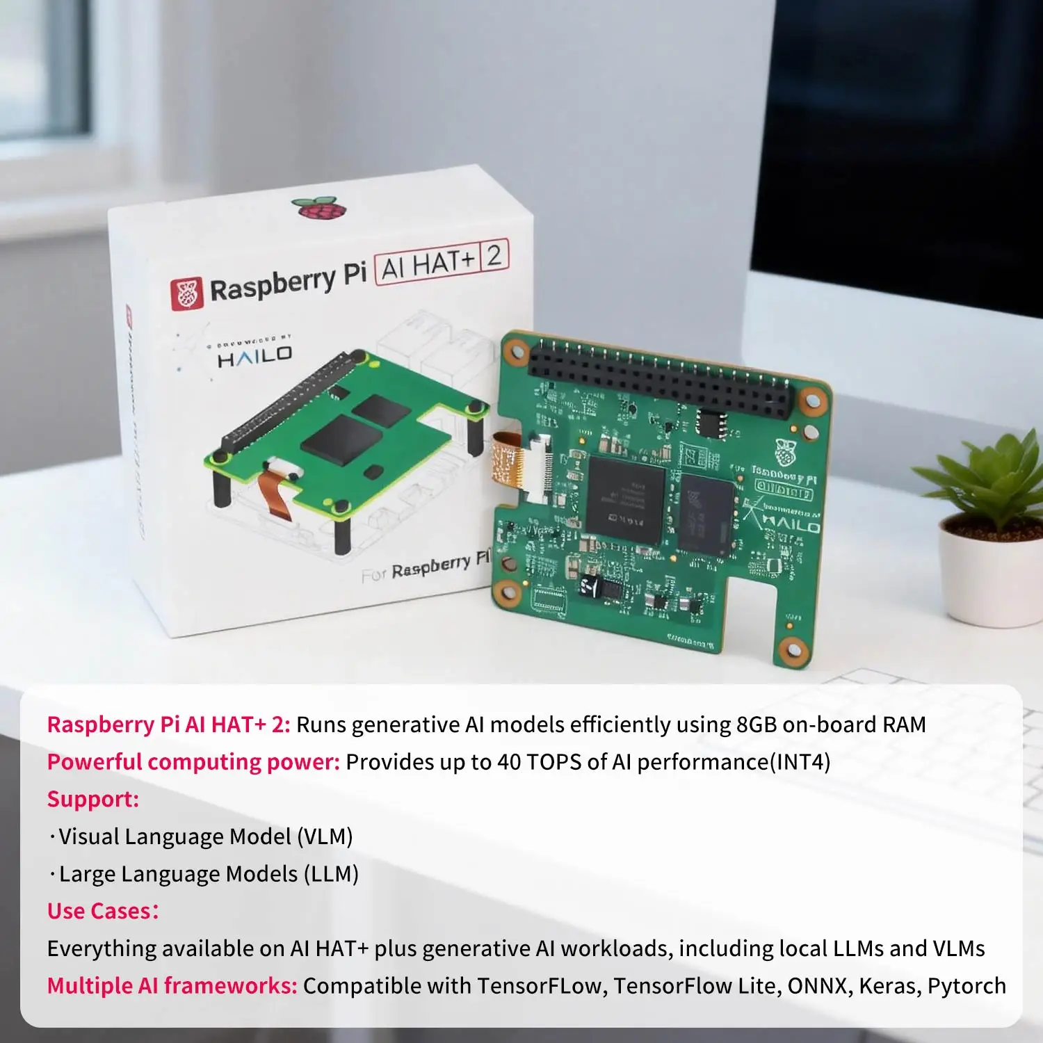Raspberry Pi AI HAT+ 2 mit integriertem Hailo-10H KI-Beschleuniger – Bild 5