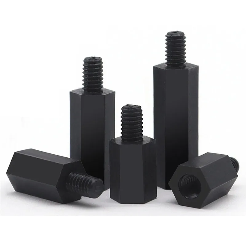 M2 M2.5 M3 M4 M5 M6 Schwarze Nylon-Abstandsschrauben aus Kunststoff – Bild 5