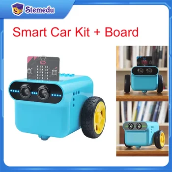Micro:bit TPBot Auto-Roboter-Codierungsset, programmierbare intelligente Auto-Baustein-Erweiterung für Kinder