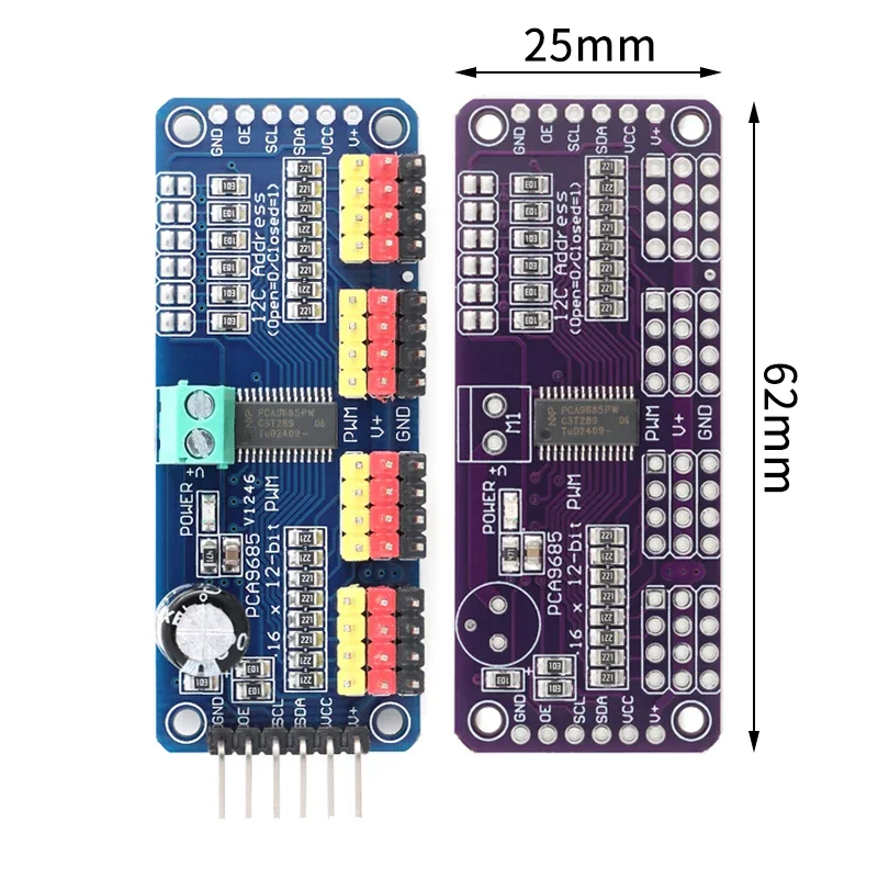 16-Kanal 12-Bit PWM Servo-Treiber - I2C-Schnittstelle - PCA9685 für Arduino Raspberry Pi DIY