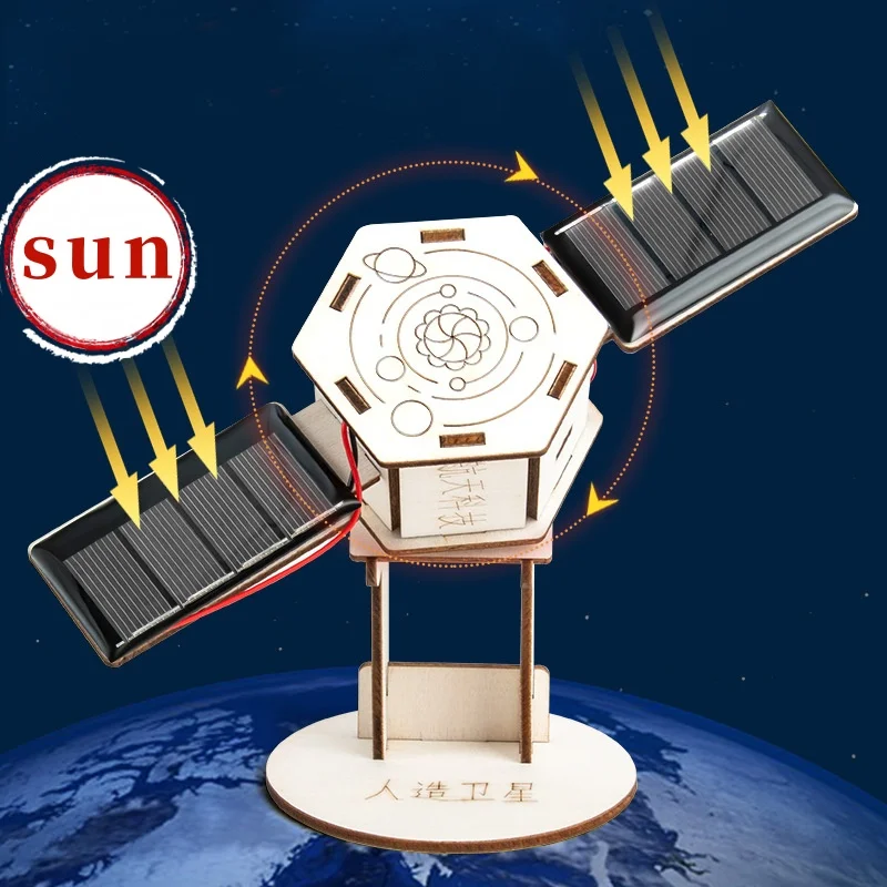 DIY Solarbetriebenes Künstliches Satellitenmodell-Bausatz - Lehrreiches MINT-Spielzeug für Kinder und Schüler