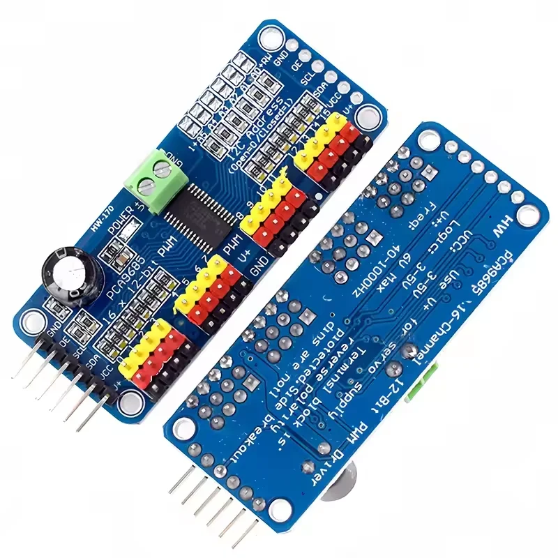 PCA9685 Roboter-Controller, IIC-Schnittstelle, 16 Kanäle, 12 Bit, PWM, Servomotor-Treiber-Schild-Modul
