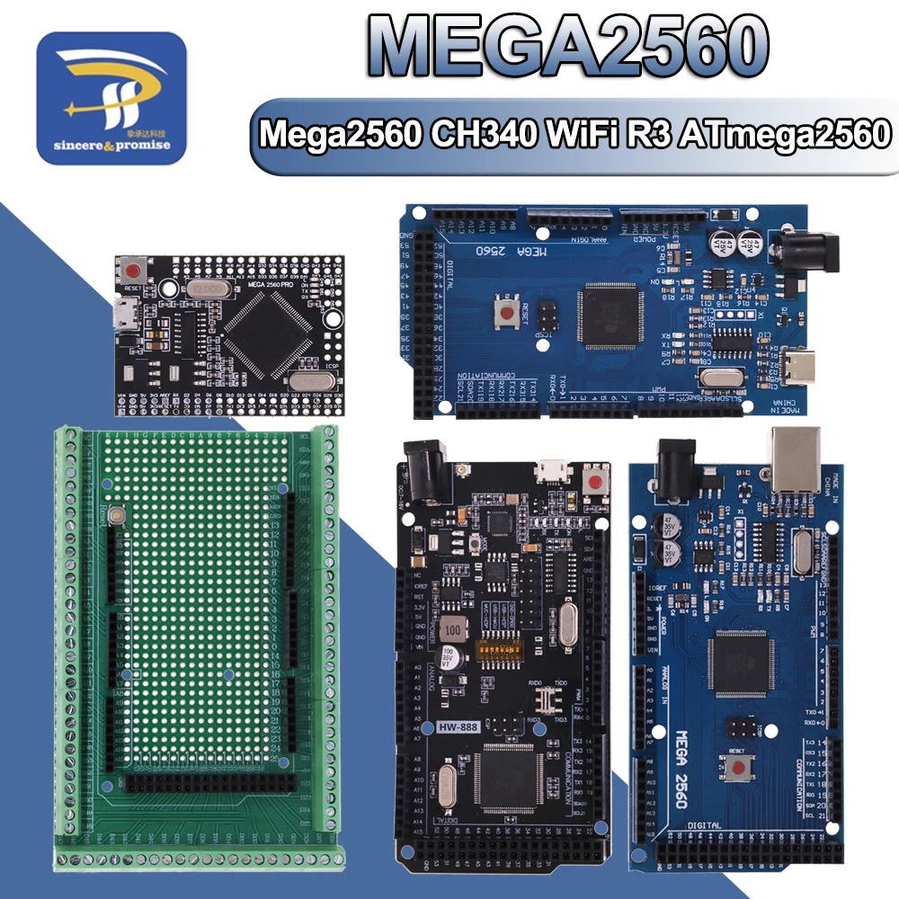 Mega2560 doppelseitiges schrauben schild pro mini wifi r3 atmega2560 ch340g für arduino mega r3 entwicklungs