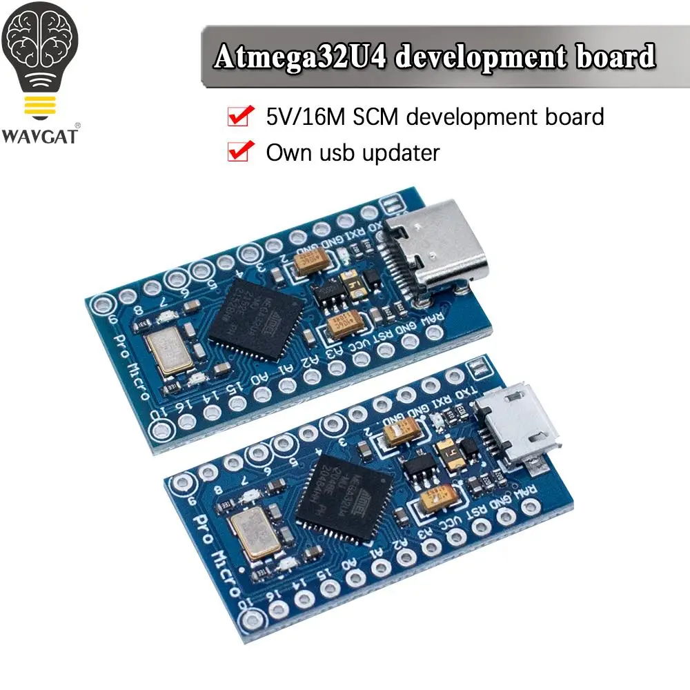Pro Micro ATmega32U4 5V 16MHz Chip Ersetzen ATmega328 Für Arduino Pro Mini Mit 2 Reihe Pin Header für Leonardo