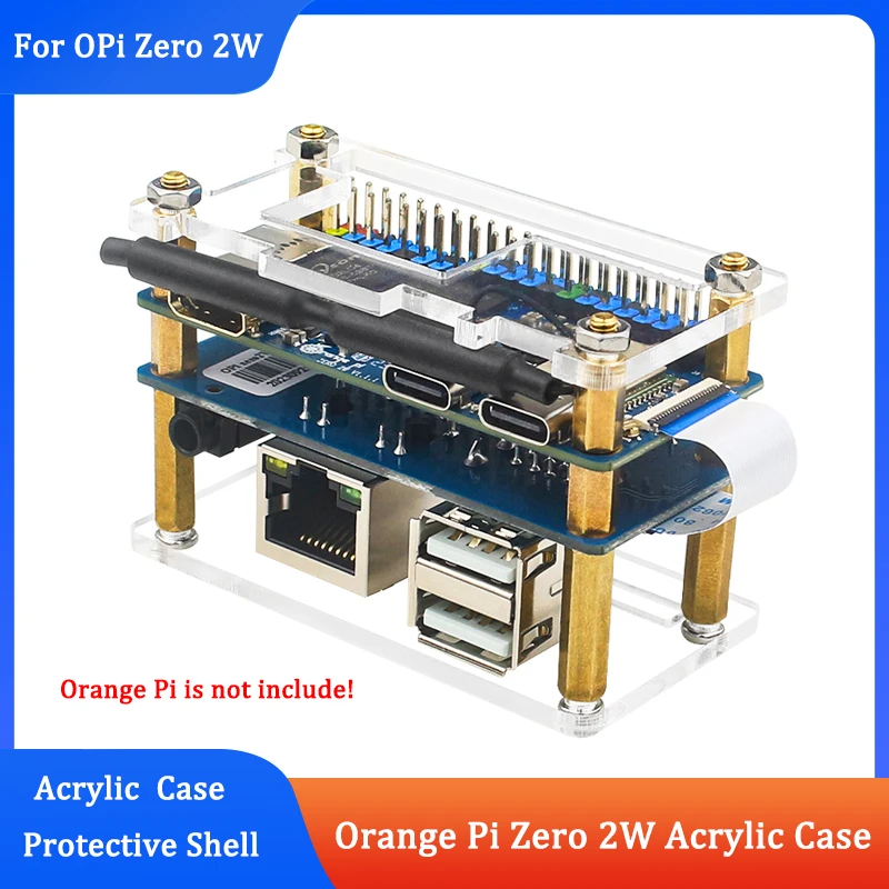 Orange Pi Zero 2 W Acrylgehäuse Modul Acrylgehäuse Schutzhülle für Single Board Computer Orange Pi Zero 2 W
