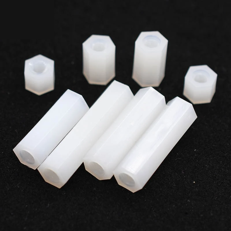 M2 M 2,5 M3 M4 Hex Nylon Standoff Spacer Spalte Flache Kopf (50 Stück) – Bild 5