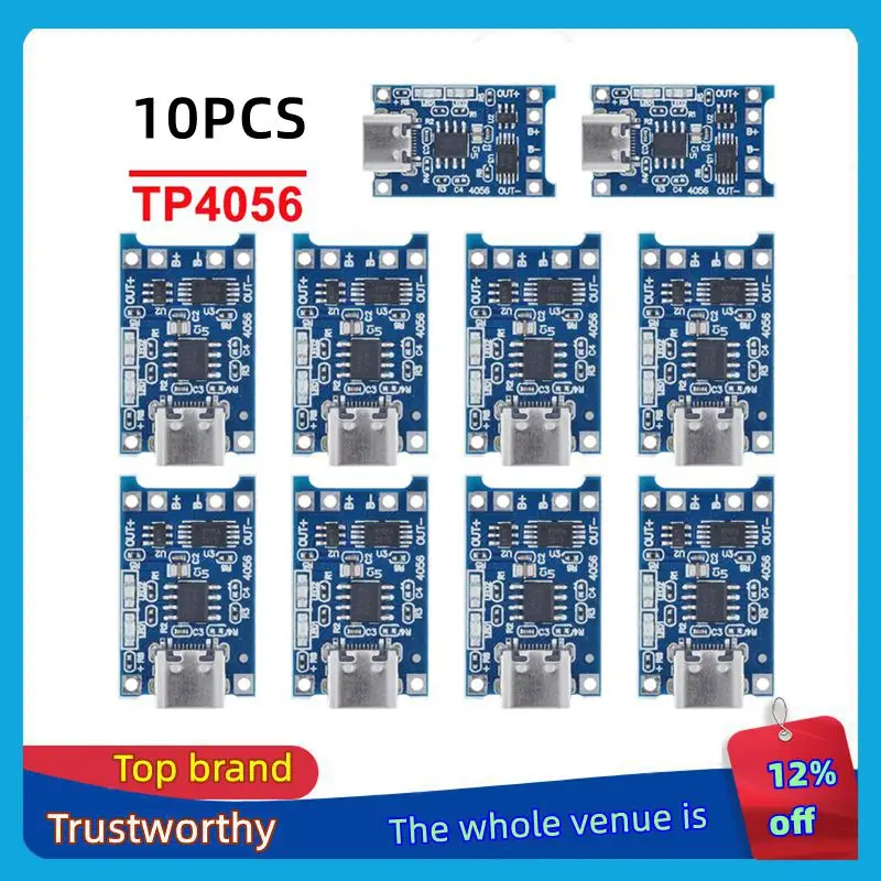 5V 1A 18650 TP4056 Lithium-Batterie Ladegerät Modul Lade Board Mit Schutz Dual Funktionen 1A Li-Ion (10 Stück)