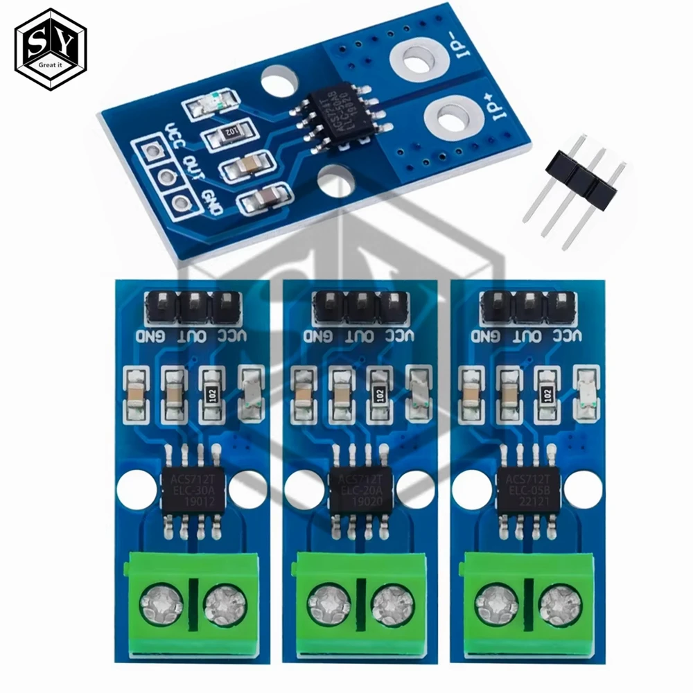 ACS712 / ACS724 5A/20A/30A ACS724TLLCR Hall-Stromsensor-Modul (40A/50A-Bereich) - ACS724-Modul Kompatibel