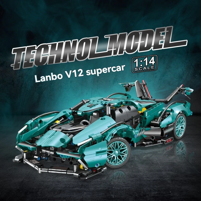 Technisches Rennwagen-Bausteinset V12 Supercar – Bild 3