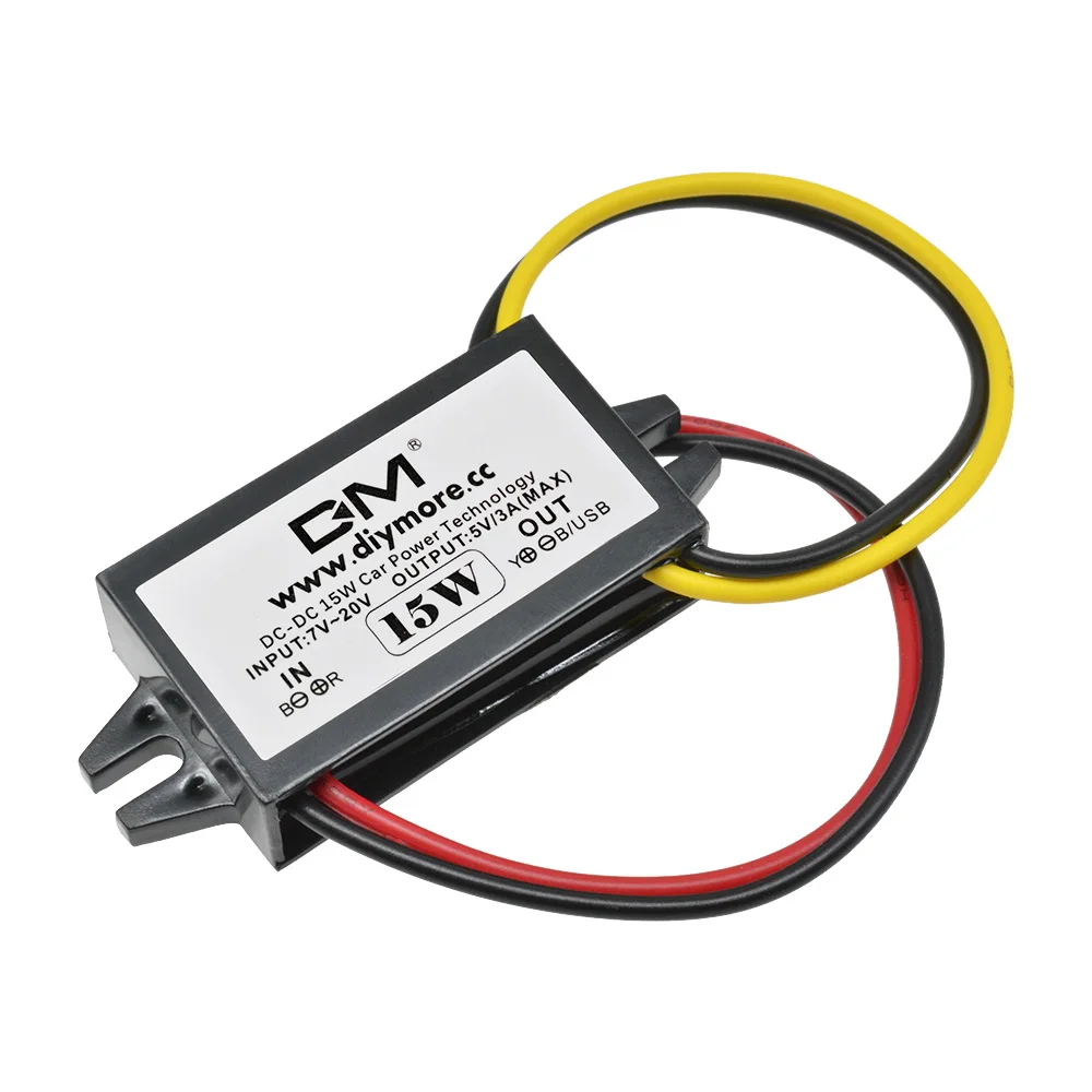 DC-DC 12V bis 5V 3A 15W Auto-Stromrichter Micro Mini USB Step Down – Bild 3