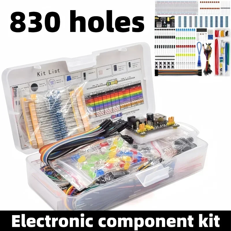 830-Punkt lötfreies Breadboard-Kit für UNO R3, Elektronik-Komponenten Starter-Paket für Anfänger, kompatibel