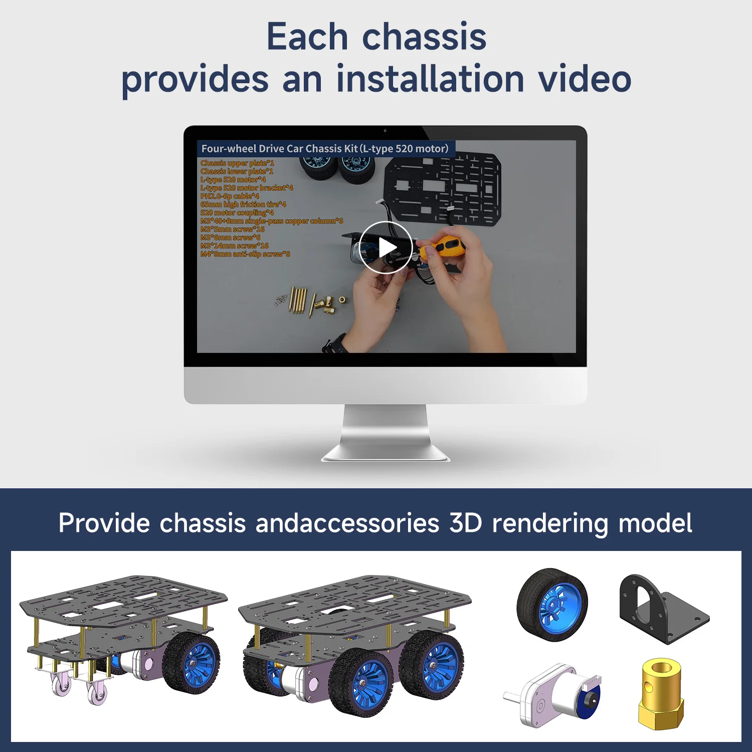 Yahboom Smart Robot Car Chassis Radsatz aus Aluminiumlegierung – Bild 4