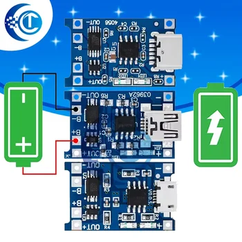 TP4056 5V 1A Micro USB Typ-C 18650 Lithium-Batterielademodul mit Lade- und Schutzfunktionen