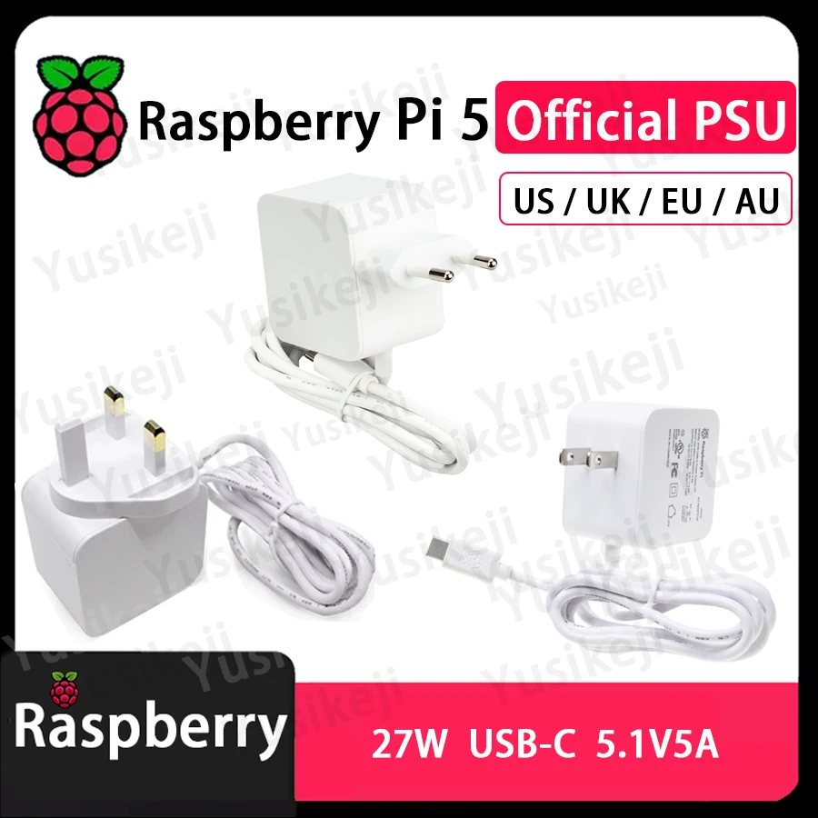 Raspberry Pi 5 Netzteil 27 W USB-C USB Typ-C Adapter 5,1 V 5 A mit PD-Standard-Unterstützung PSU PI 5
