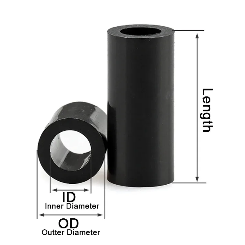 M3 M4 M5 Schwarzer ABS-Abstandshalter aus ausgehöhltem Nylon – Bild 2