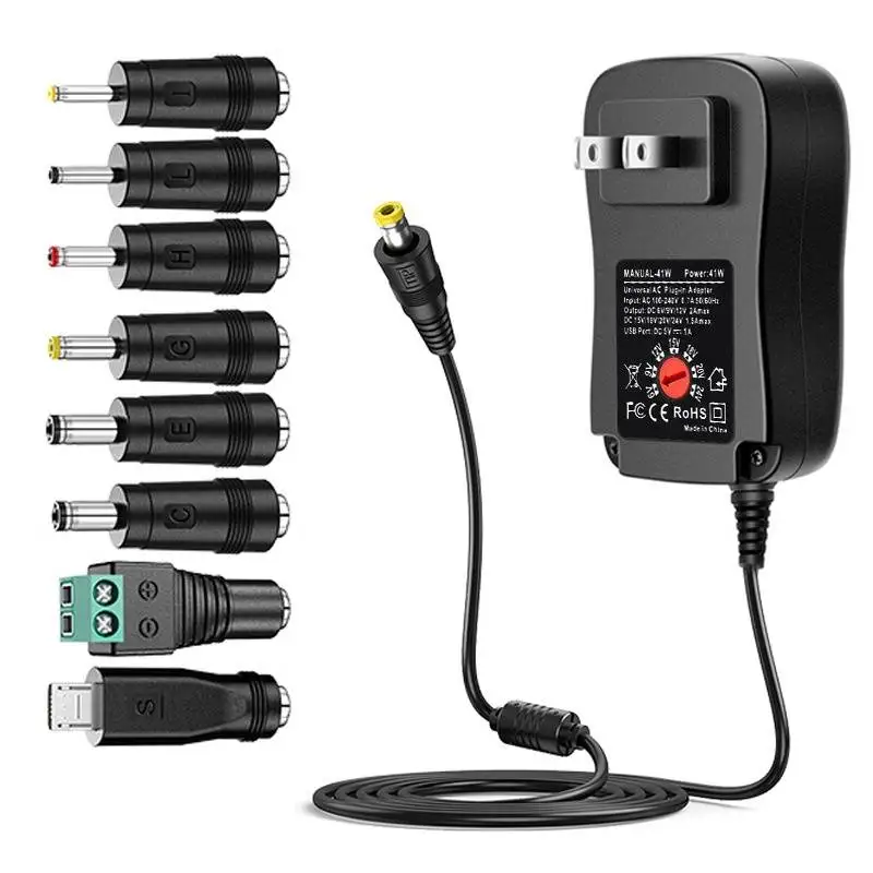 DC 3V 4,5V 5V 6V 7,5V 9V 12V 30W Adapter US EU UK AU Einstellbare Netzteile USB 2.1A Universal Ladegerät