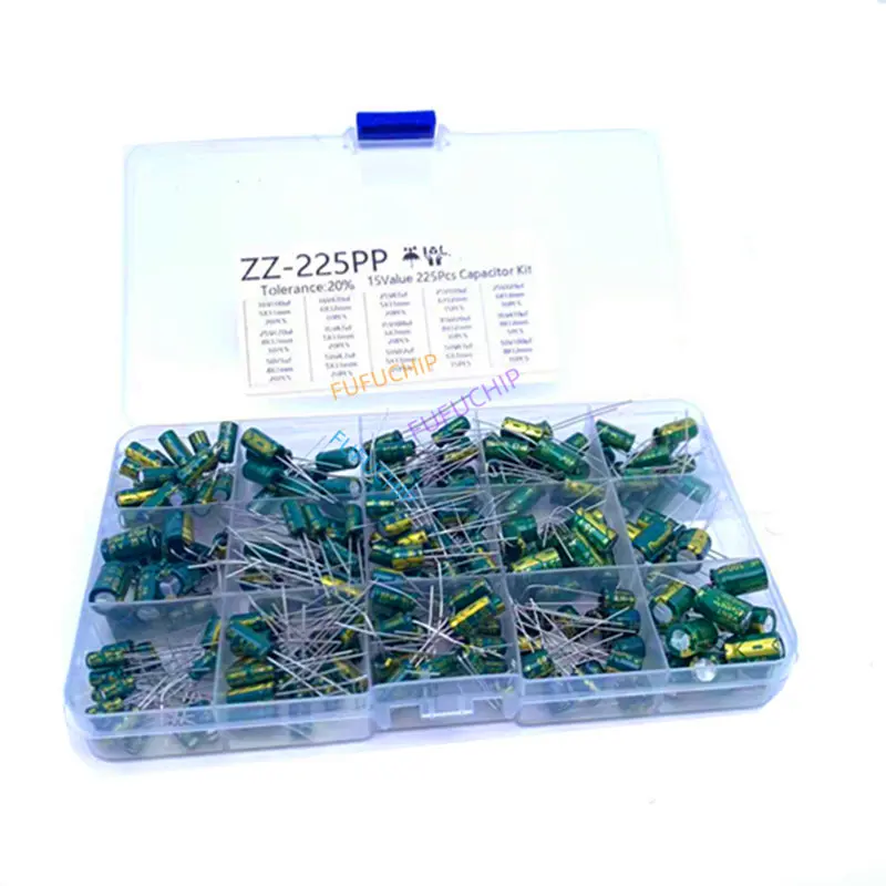 Schachtel Kondensator Kit Alu-elektrolytkondensatoren Set (225 Stück) – Bild 3
