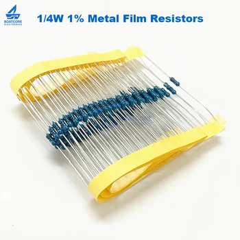 1/4W 1% Metallschichtwiderstände Sortiertes Kit 0Ω-10MΩ 100R 220R 1K 1,5K 2,2K 4,7K 10K 22K 47K (100 Stück)
