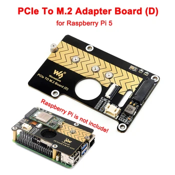Raspberry Pi 5 PCIe auf M.2 Adapterplatine (D) NVMe M.2 SSD 2280/2260/2242/2230 Größe Gen2 Gen3 Unterstützung