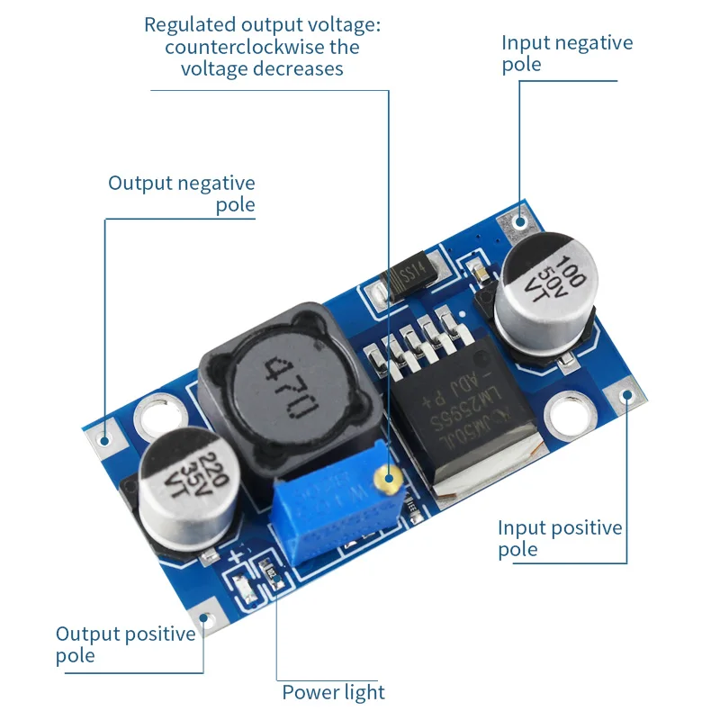 LM2596 DC-DC-Abwärtswandler 3,0-40V zu 1,5-35V Stromversorgungsmodul – Bild 3