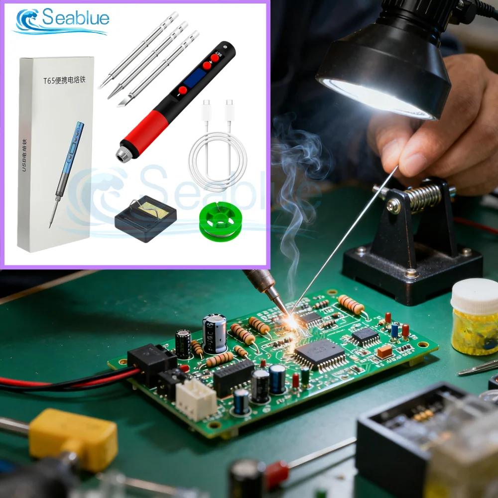 Digitales elektrisches Lötkolben-Kit vom Typ C, einstellbare Temperatur 180-500 °C PD/QC 2.0 3.0, schnelles