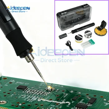 75W 5V Lötkolben Kit Einstellbare Temperatur LED Solder Schweißen Werkzeuge 1900mah Batterie Eisen Tipps Löten