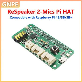 ReSpeaker 2-Mics Pi HAT V2.0 Intelligente Spracherkennung, kompatibel mit Raspberry PI 4B/3B/3B+