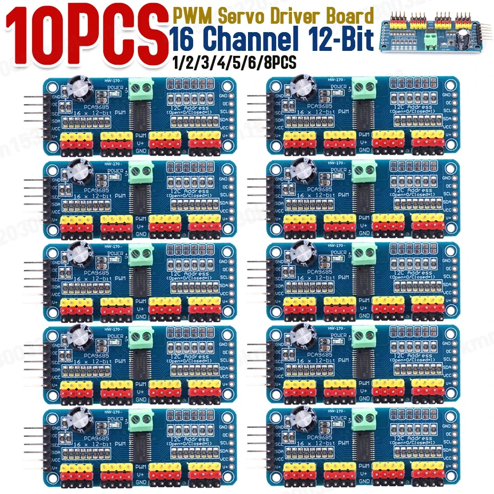 PCA9685 Roboter Controller IIC Schnittstelle 16 Kanal 12-Bit PWM Servo Motor Treiber Board für Arduino