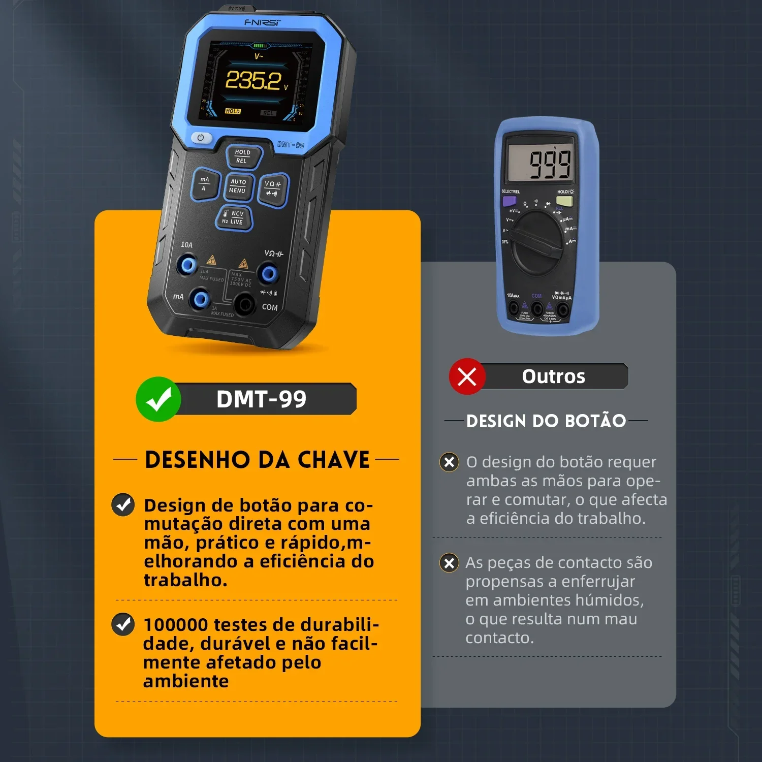 FNIRSI DMT-99 Digitales Multimeter 9999 Anzeigen Smart Professioneller – Bild 6