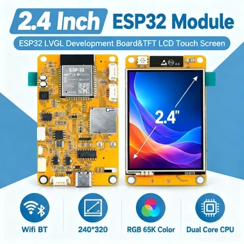 ESP-32 LVGL WLAN BT Entwicklungsboard 2,4 Zoll LCD TFT Display Touchscreen-Modul 240x320 Dual-Core-CPU 240MHz