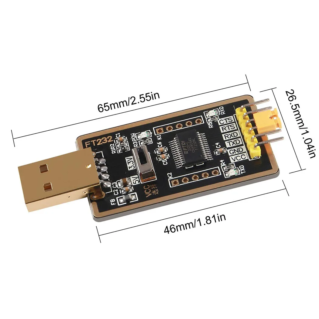 USB-zu-TTL-Adapter FT232RL, USB-zu-Seriell-Konverter mit FTDI UART – Bild 4