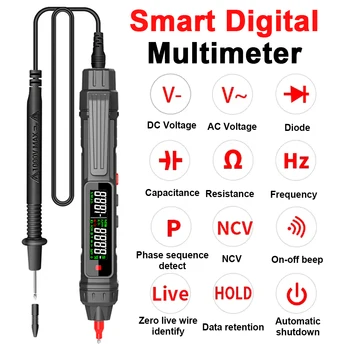 Intelligentes Digitalmultimeter, 6000 Zählungen, berührungslos, hochpräziser Spannungsdetektor, Stift