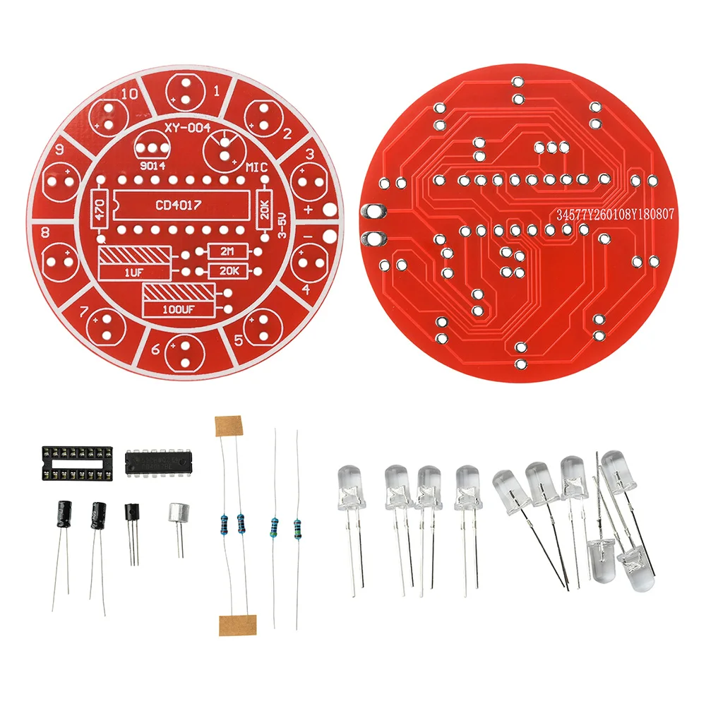 10 LED Farbwechsel-Licht-DIY-Kit DC 3-5V Schallgesteuertes Rotierendes – Bild 4