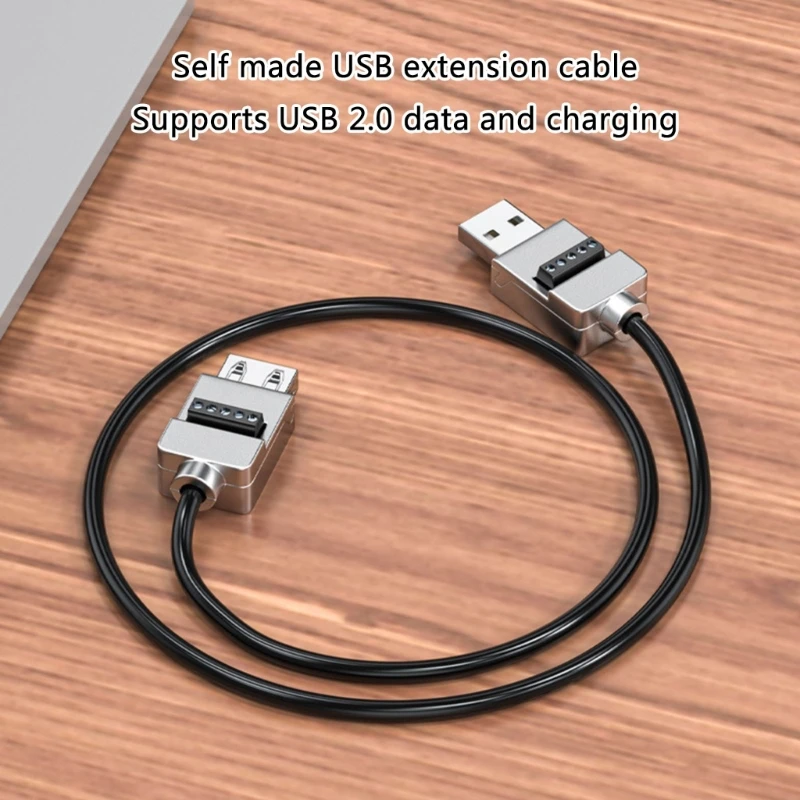 USB2.0 Lötfreier Adapter Metallgehäuse USB 2.0 Stecker Klemmenblock – Bild 4